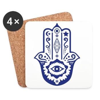 Main de Fatma par Helfspawn - Dessous de verre (lot de 4) - blanc - Devant