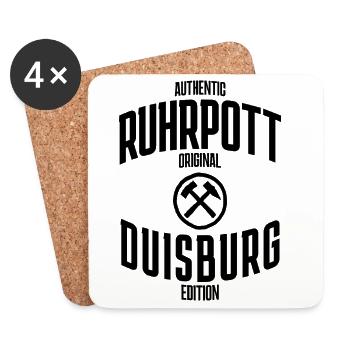 Authentique édition originale de Duisbourg de la Ruhrgebiet - Dessous de verre (lot de 4) - blanc - Devant