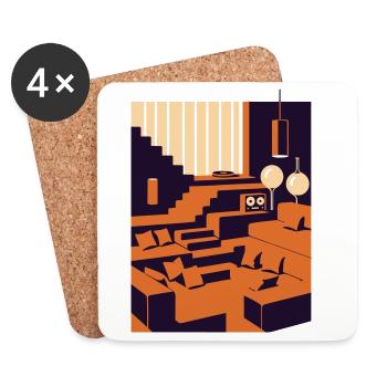 Rêve de design d’intérieur - Dessous de verre (lot de 4) - blanc - Devant