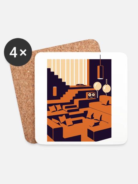 Interior Design Traum - Untersetzer (4er-Set) - Weiß