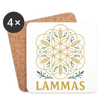 Lammas - Flower of Life from Grain - Coasters (set of 4) - white - Front