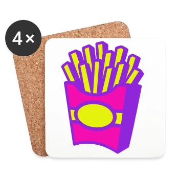 Frites Pop Art - Dessous de verre (lot de 4) - blanc - Devant