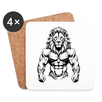 Force du Lion - Dessous de verre (lot de 4) - blanc - Devant