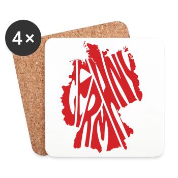 Retro Map of Germany - Coasters (set of 4) - white - Front