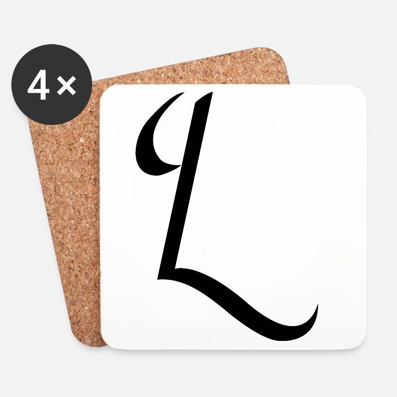 Letter L, Name, der Buchstabe L - Untersetzer (4er-Set) - Weiß