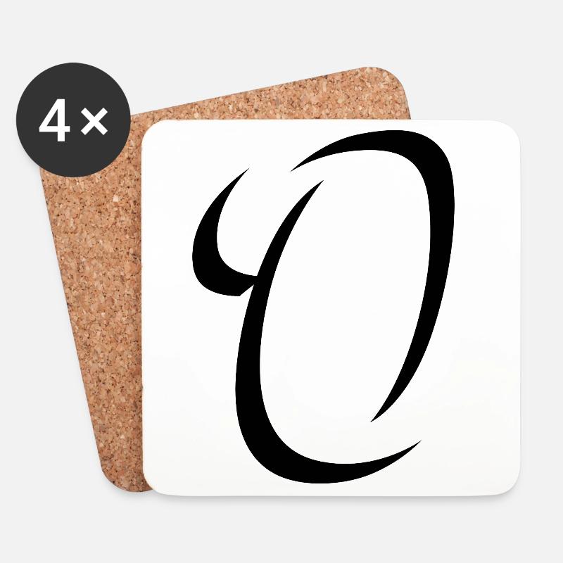 Letter O, Name, der Buchstabe O - Untersetzer (4er-Set) - Weiß