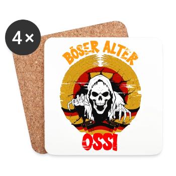böser alter Ossi Ostdeutschland DDR - Untersetzer (4er-Set) - Weiß - Vorne