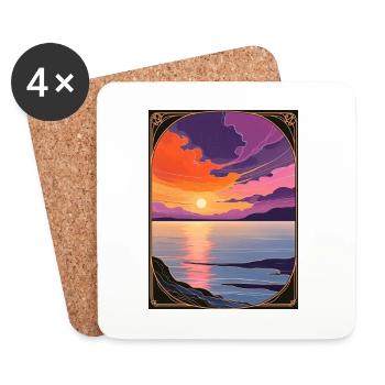 Bewitching Coastal Sunset - Coasters (set of 4) - white - Front