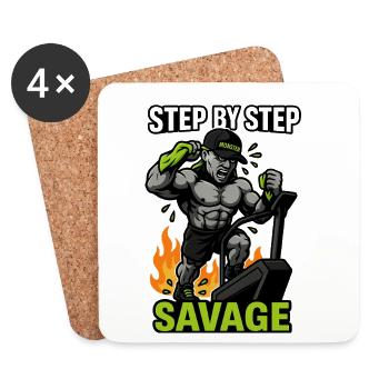 Step by Step Savage Cardio - Untersetzer (4er-Set) - Weiß - Vorne