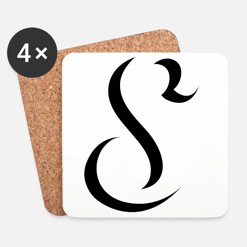 Letter S, Name, der Buchstabe S - Untersetzer (4er-Set) - Weiß