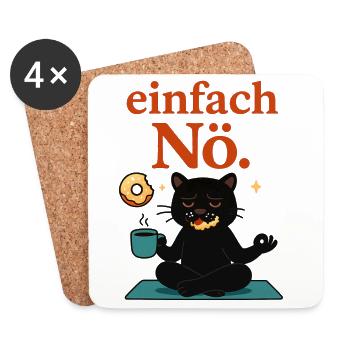 Relaxed yoga pose - just nope - Coasters (set of 4) - white - Front