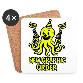 New Graphic Order Octopus - Coasters (set of 4) - white - Front