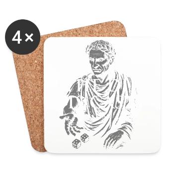 Roman Caesar Zitat verspieltes Design - Untersetzer (4er-Set) - Weiß - Vorne