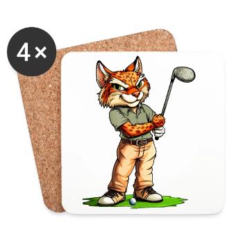 Luchse Golf / Golfspieler Luchs - Untersetzer (4er-Set) - Weiß - Vorne