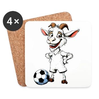 Goats Football / Footballer Goat - Coasters (set of 4) - white - Front
