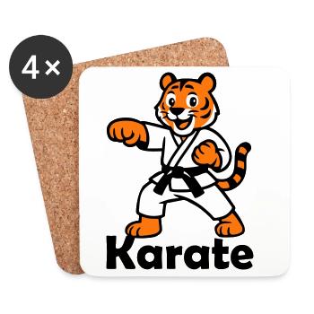 Karaté Tigre - Dessous de verre (lot de 4) - blanc - Devant