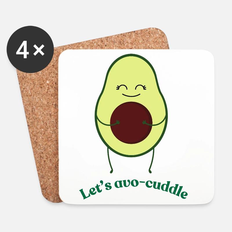 Lets-avo-cuddle - Untersetzer (4er-Set) - Weiß