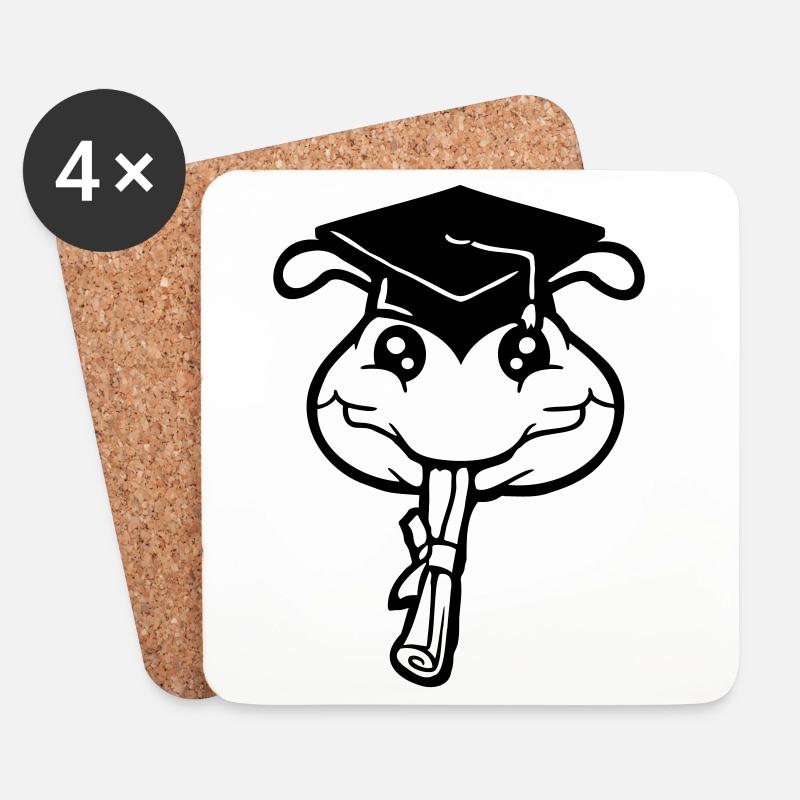 Raupe Schulabschluss Abitur bestanden College Wurm - Untersetzer (4er-Set) - Weiß