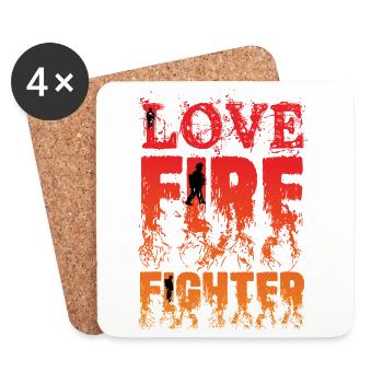 Love fights against fire - Coasters (set of 4) - white - Front