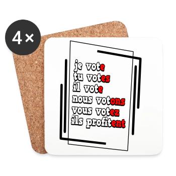 Humorous Electoral Commitment Poster - Coasters (set of 4) - white - Front
