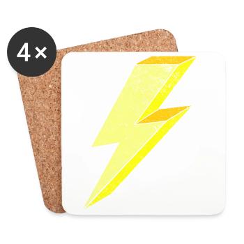Lightning symbol stain design on clothes 3D - Coasters (set of 4) - white - Front