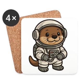 Space Cat Illustration - Coasters (set of 4) - white - Front