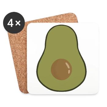 Illustration de fruit d’avocat vibrant - Dessous de verre (lot de 4) - blanc - Devant