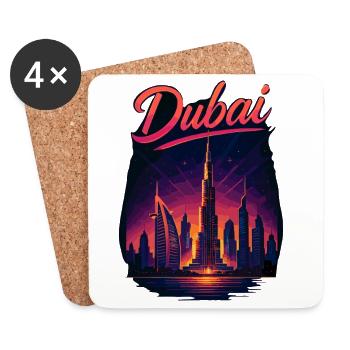 Dubai Gulf Tiger City United Arab Emirates Gift - Coasters (set of 4) - white - Front