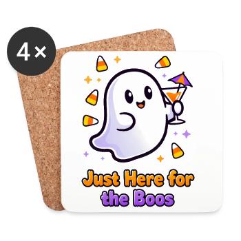 🎃👻Festive Ghost with Cocktail - Only for Boos - Coasters (set of 4) - white - Front
