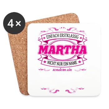 Qualitätsmerkmal Martha einfach Erstklassig - Untersetzer (4er-Set) - Weiß - Vorne