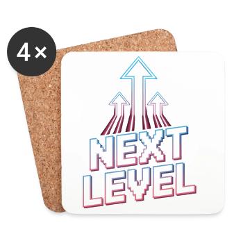 Next Level Gamer Pixel Retro Ascension Arrows - Coasters (set of 4) - white - Front