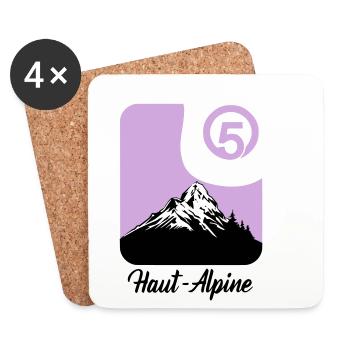Haut-Alpine 05 department of the Hautes-Alpes - Coasters (set of 4) - white - Front