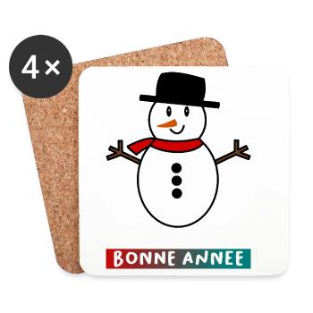 HAPPY NEW YEAR. NEW YEAR'S EVE. NEW YEAR - Coasters (set of 4) - white - Front