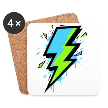 Ray of Modern Electricity - Coasters (set of 4) - white - Front