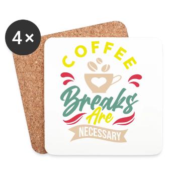 coffee break - Coasters (set of 4) - white - Front