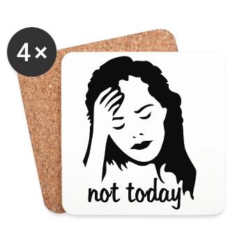 Portrait of a woman with a headache - Coasters (set of 4) - white - Front