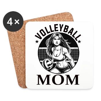 Volleyball Mom Design – Japan Comic Style - Coasters (set of 4) - white - Front