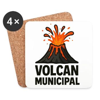 Städtischer Vulkan T-Shirt - Untersetzer (4er-Set) - Weiß - Vorne