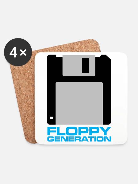 Floppy Generation 3.5 - Coasters (set of 4) - white