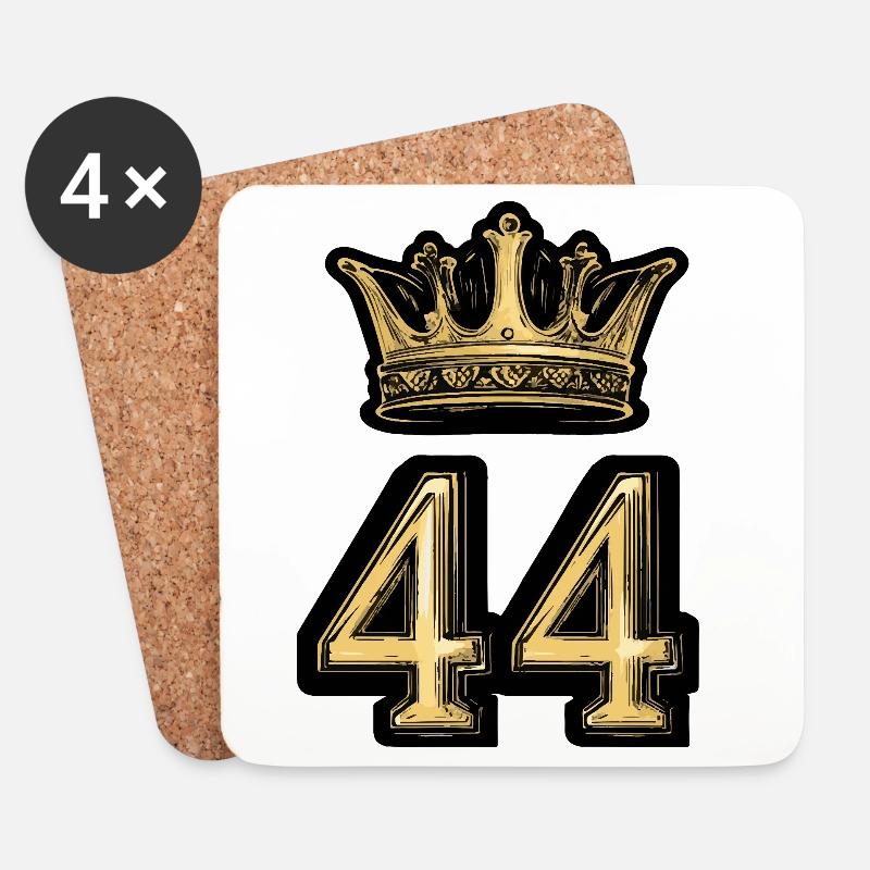 44 Zahl Krone - Untersetzer (4er-Set) - Weiß