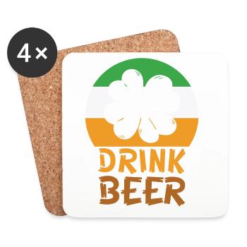 Drink beer irish - Untersetzer (4er-Set) - Weiß - Vorne