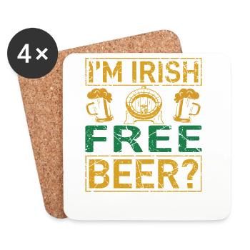 Irish Free Beer - Untersetzer (4er-Set) - Weiß - Vorne