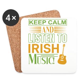 Keep calm listen irish music - Coasters (set of 4) - white - Front