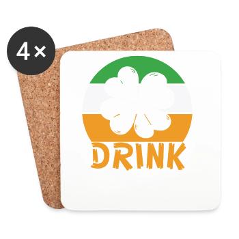 Boisson de la Saint-Patrick - Dessous de verre (lot de 4) - blanc - Devant