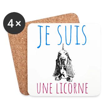 I'm a Unicorn, Dog in Disguise - Coasters (set of 4) - white - Front