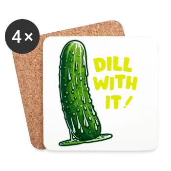 Dill Rebel Pickle DAZU - Untersetzer (4er-Set) - Weiß - Vorne