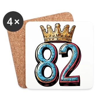 82 Number Krone - Coasters (set of 4) - white - Front