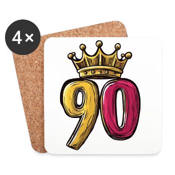 90 Number Crown - Coasters (set of 4) - white - Front