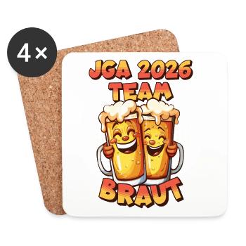 Bachelor Party 2026 Team Bridal Beer Alcohol Booze Funny - Coasters (set of 4) - white - Front