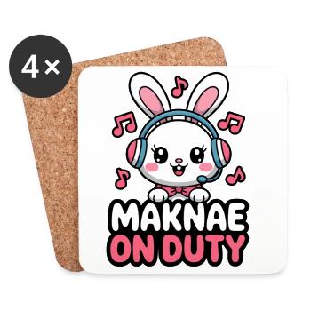 K-Pop Fan Funny Korea Maknae - Coasters (set of 4) - white - Front